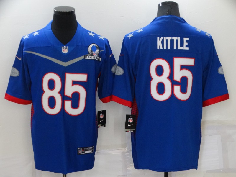 Men San Francisco 49ers #85 Kittle Blue Nike 2022 All star Pro bowl Limited NFL Jersey->san francisco 49ers->NFL Jersey